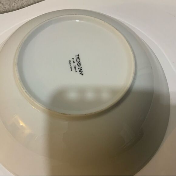 Tienshan “Deck the Halls” Poinsettia Christmas 1ea Serving Bowl 9.25” Fine China - Picture 3 of 6